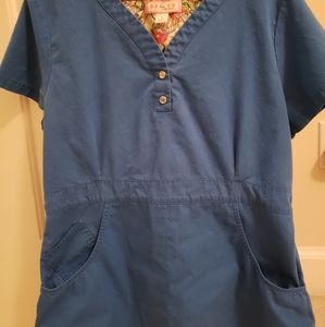 Set of Large Royal Blue Koi Scrubs.